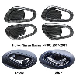 Carbon Fiber Inner Door Handle Bowl Protector Trim Set - 4 Pieces