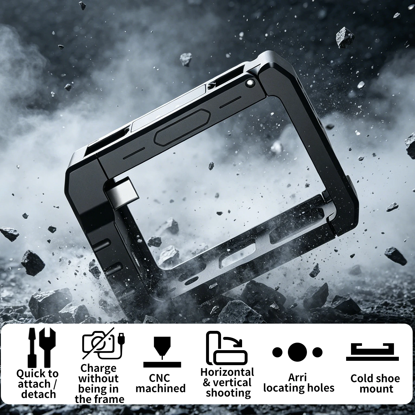 DJI 오즈모 액션 5pro/4/3용 CNC 알루미늄 합금 카메라 케이지, 마그네틱 충전 프레임 및 콜드슈 퀵 릴리즈 확장 마운트 포함