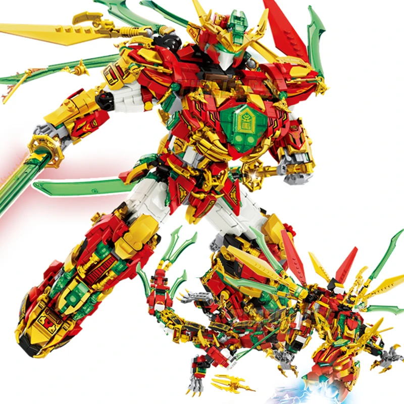 2 In1 Warrior Mechanical Lady'S Titans Mechas Robot Dragons Season 15 Building Blocks Set Di Modelli Classici Mattoni Kit Per Bambini