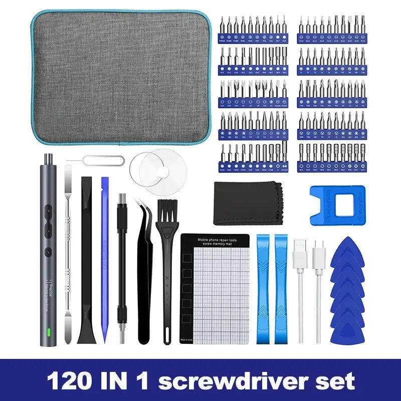 Elektroschrauber-Präzisionssets, 62-in-1-Elektrowerkzeug-Set, wiederaufladbar, kabellos, Mini, kleine magnetische Bits für Xiaomi Cell Mobile – Detail 6
