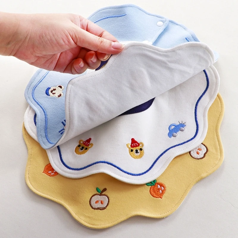 

Baby Bibs Bandana Embroidery Drooling Bib for Infant 0-36M Baby Teething Wipe Towel Waterproof Burp Cloth Feeding Bib