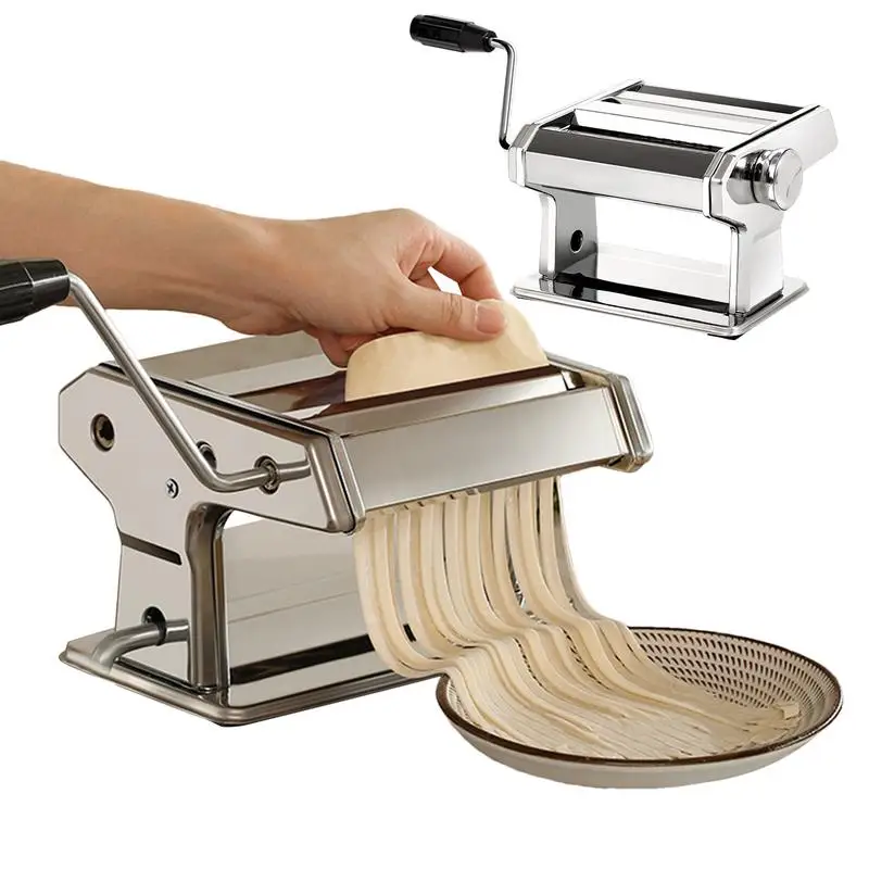 

Pasta Maker Machine Noodle Making Machine Pasta Press Manual Hand Press with 9 Adjustable Thickness Kitchen Accessories