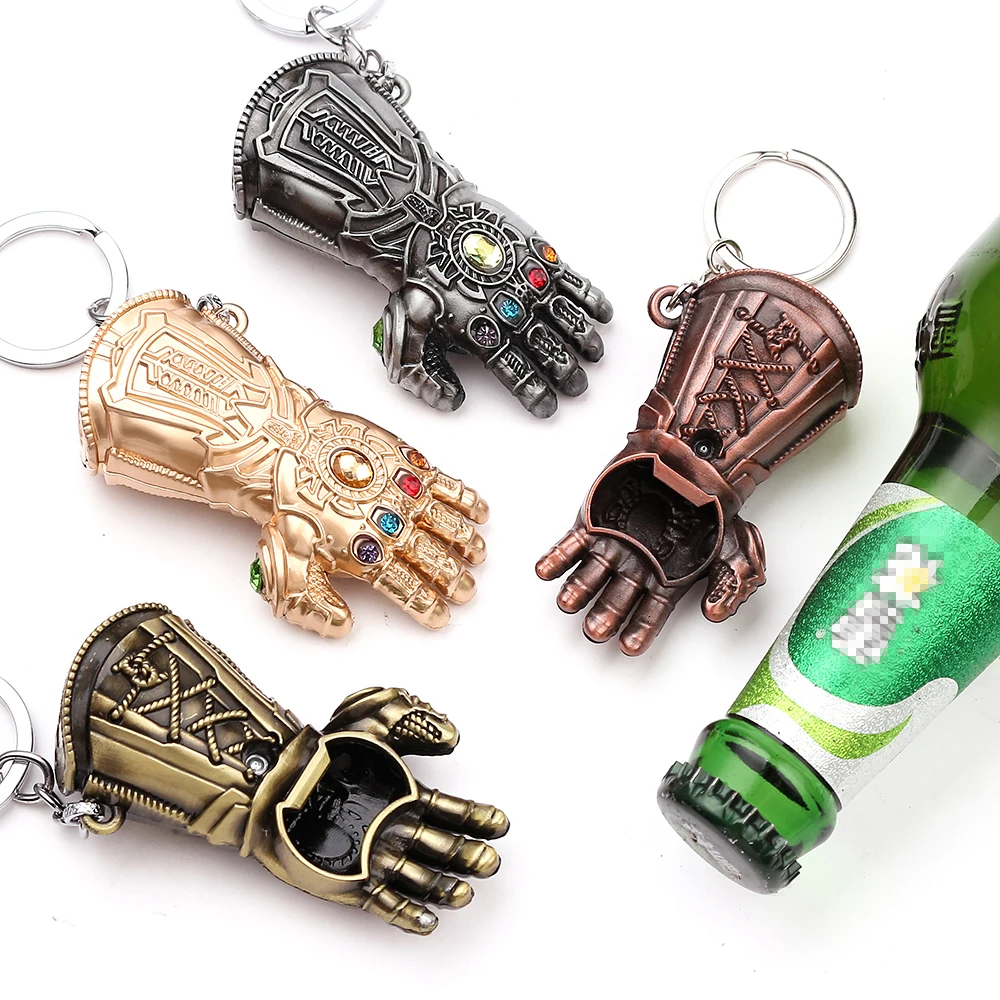 Marvel The Avengers Thanos Infinity Gauntlet Portachiavi Infinity Gauntlet Creative Beer Bottle Opener Ciondolo Gadget Per Uomo
