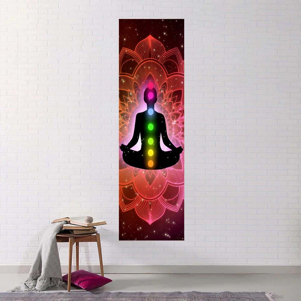 Indian Buddha Statue Meditation 7 Chakra Tapestry Wall Hanging Mandala Tapestries Wall Hanging Psychedelic Yoga Wall Hanging 6