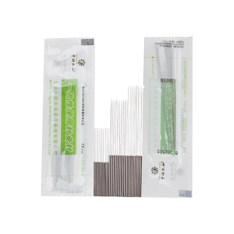 Disposable Acupuncture Needle ZHONGYAN TAIHE 500 Pcs with Tube ALL Size For Beauty Massage