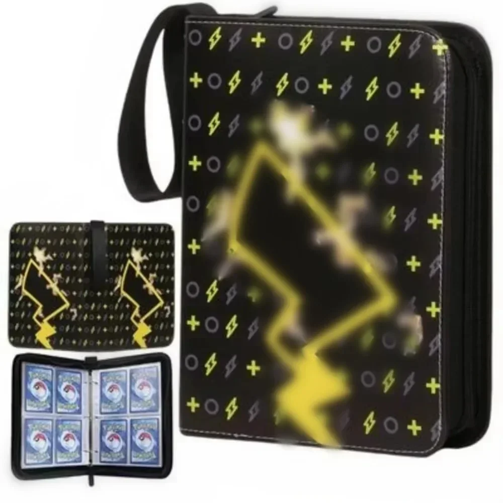 Card Album 400-Card Premium PU Leather Binder 50 Removable 4-Pocket Pages Water-Resistant Zippered Album For Professional Protection