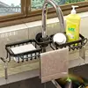 Kitchen Storage Rack Free Stamping Space Aluminium Kitchen Sink Drainage Rack Household Sponge Tap Drainage Hanging Basket Sink 5