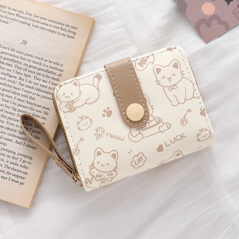 Cute Cat Wallet - Zip Pocket Detail