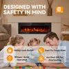 Electric Fireplace 60 Inches, Floating Wall Faux Fireplace Electric with Realistic Flames Ultra-Thin Fire Place Heater 5