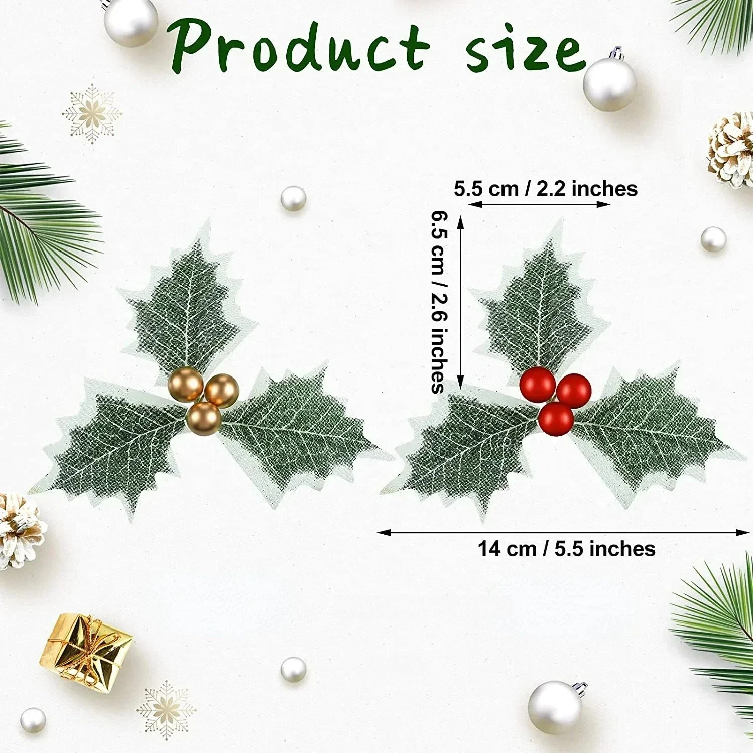 2025 Artificial Flowers Holly Berries with Leaves Christmas Wreath Navidad Decor Gift Festive Party Supplies Artificial Flowers