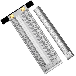 High-precision Stainless Steel Ruler Positioning Marking for Tough T-Square Ruler Carpenter Woodworking Measuring Tool