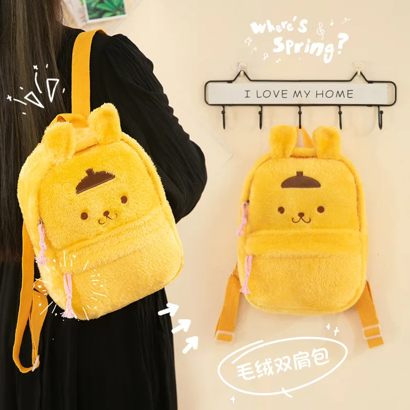 

Sanrio Plush Backpack Kawaii Hello Kitty Kuromi Mymelody Cinnamoroll Large Capacity Schoolbag Cartoon Cute Travel Bag Gifts