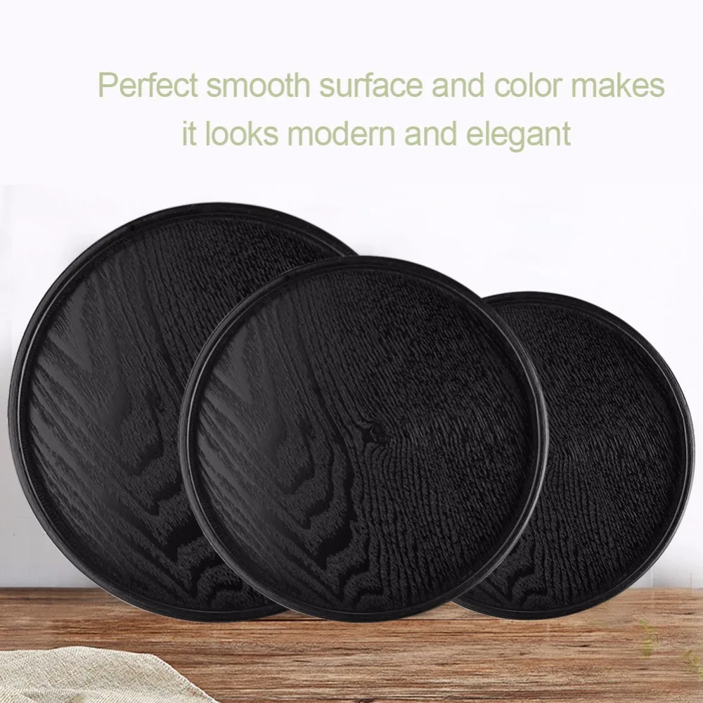 Tea Tray Wooden Serving Tray Wood Tea Tray Round Coffee Snack Food Meals Serving Tray Kitchen Restaurant Chinese Tea Serving Bamboo