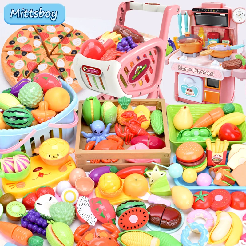 

1Pcs Baby Play House ABS Simulation Kitchen lemon Fruit Kiwi Vegetable Seafood Crab Chechele Educational toys For Children gifts