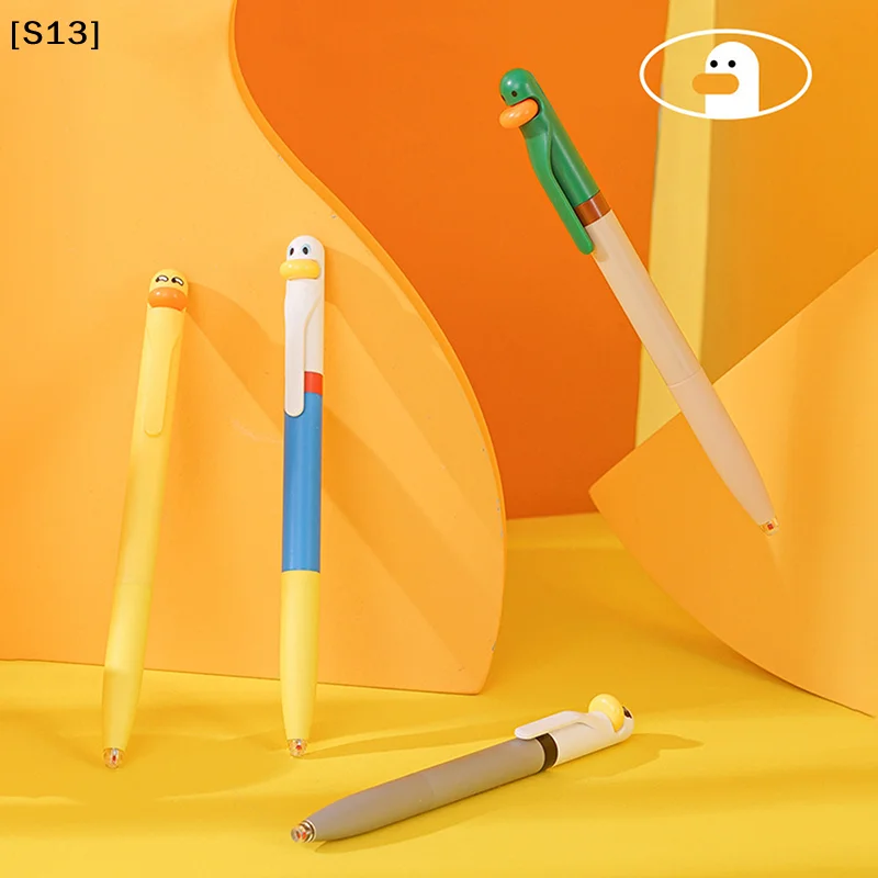 4pcs 쓰기 펜 귀엽고 재미있는 스타일링 펜 크리 에이 티브 회전 젤 펜 치킨 프레싱 젤 펜 0.5mm 블랙 사무용품 [Q][Q]