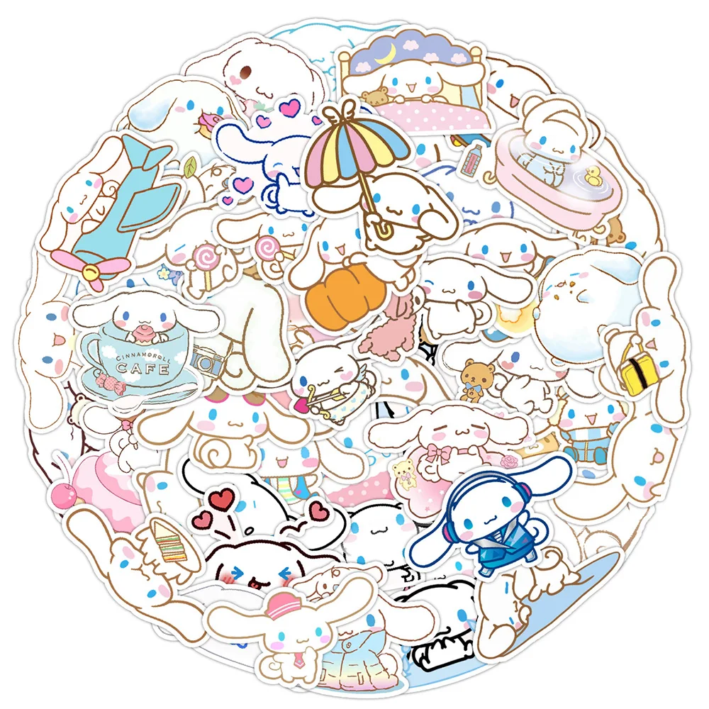 

10/30/50PCS Funny Cinnamoroll Stickers Aesthetic Cartoon Cute Kids Toy Decals PVC DIY Stationary Wall Car Kawaii Anime Sticker