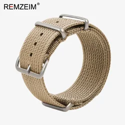 Premium Nylon Watch Strap in Brown, Green, and Black - Military - Inspired Casual Sport Bracelet Replacement - 22mm (Khaki)