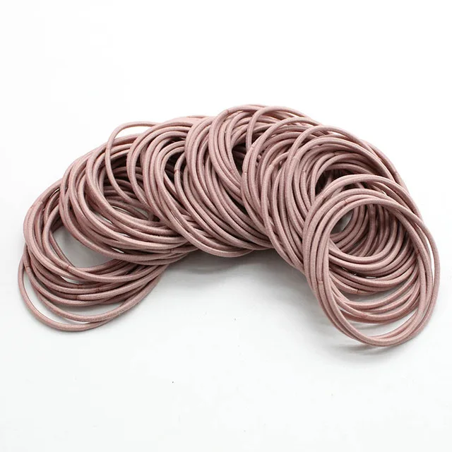 50pcs/100pcs/bag Hair Accessories Women Rubber Bands Scrunchies Elastic Hair Bands Girls Headband Decorations Ties Gum for Hair Pink-50pcs
