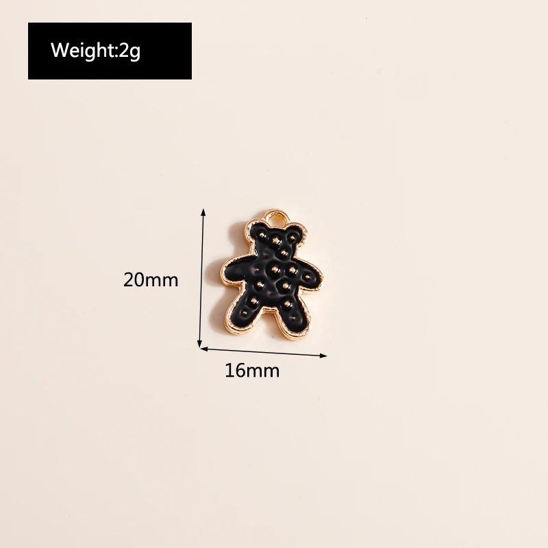 Leslie 10 Stück Emaille Tier Charms Bär Pinguin Fisch Kaninchen Katze Anhänger für Schmuckherstellung DIY Halskette Ohrring Schmucksuche – Detail 15