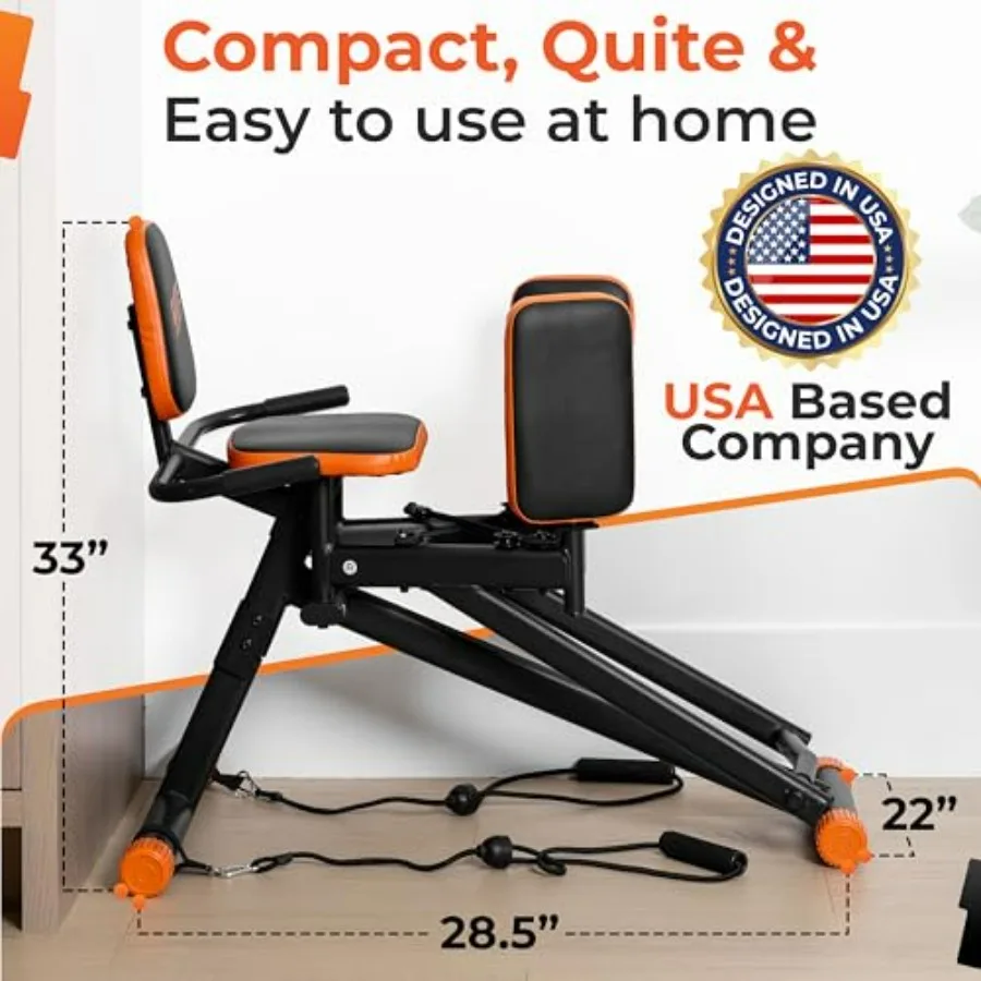 Hip Abductor Machine for Home Gym - USA Based - Booty Builder & Booty Trainer for Women – 3 Resistance Levels – Bonus Arm Bands,