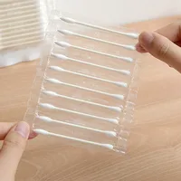 100Pcs Individually Wrapped Cotton Swabs Round Q Tips Double Tipped Paper Sticks Cotton Buds for Ear Beauty Care 2