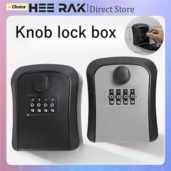 HEE RAK Key Lock Box 4-digit Code Password Storage Key for Home Wall Mounted Anti-theft Waterproof Outdoor Knob Safe Key Box 1