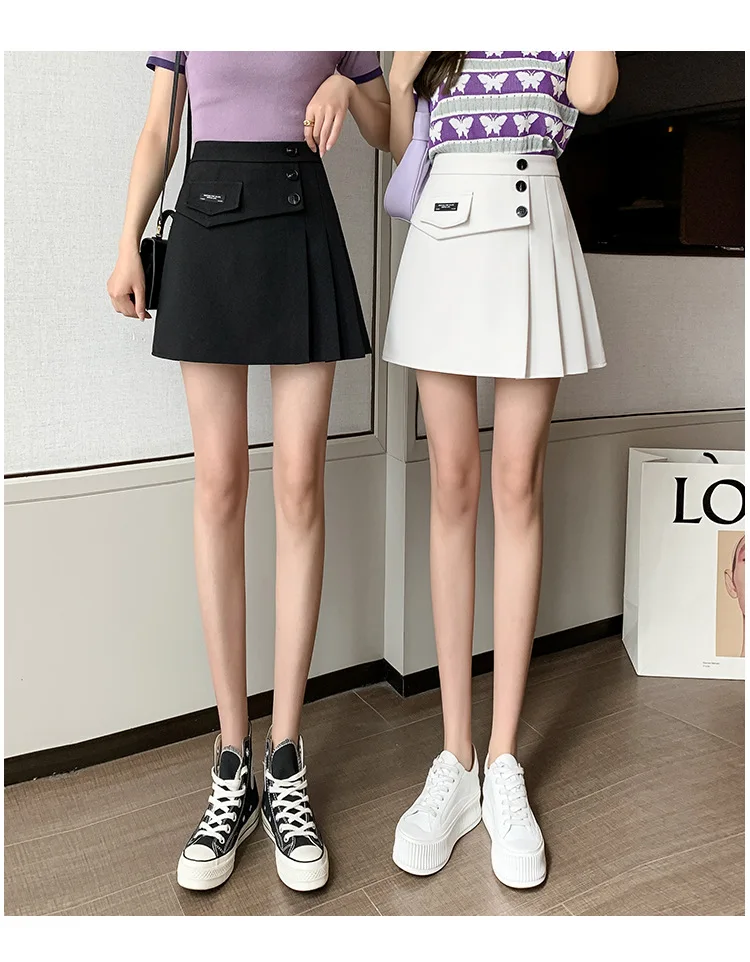 midi skirt Women Skirt Black High-Waist A-Line Irregular Short Skirts Miss 2022 Summer Korean Style All-Match Casual Commuter Skirts midi skirt