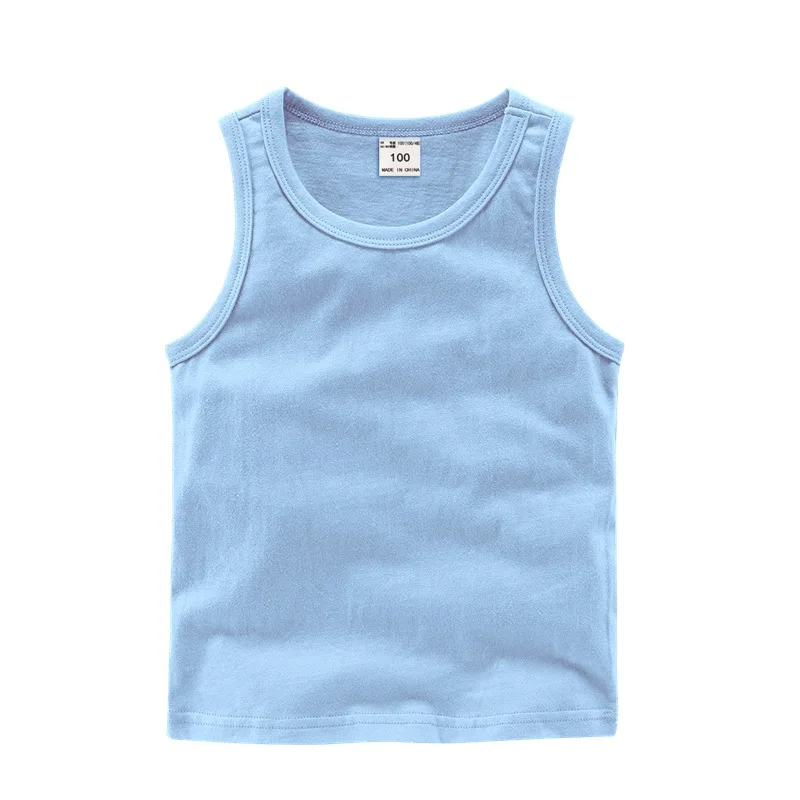 2022 Candy Color Girls Sleeveless Vest Sports Undershirts Kids Singlet Cotton Underwear Summer Children Boy Tops Beach Clothing