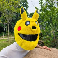 Pokemon Pikachu Stitch Helmet Cover Suitable For Motorbike Full Face Helmet Modular Helmet Plush Protective Cover Decoration 1
