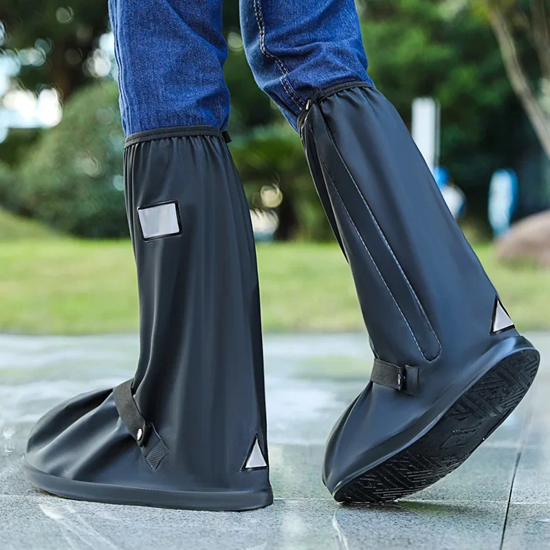 【Hot New Release】 Thicken High Outdoor Camping Waterproof Shoes Reusable Motorcycle Cycling Bike Rain Boot Shoes Rainproof Shoes Cover