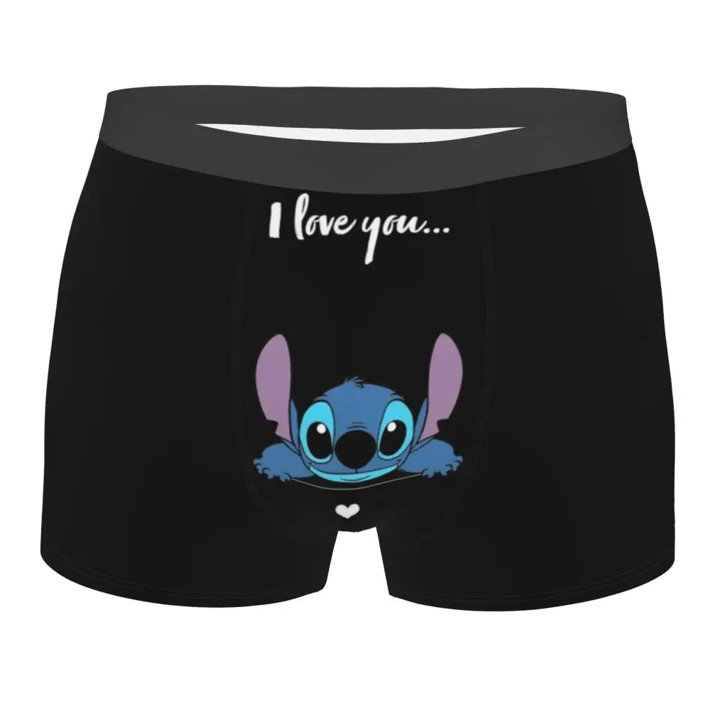 Custom Stitch Lion Cute Boxers Shorts Men's Disney Movie Briefs Underwear Fashion Underpants