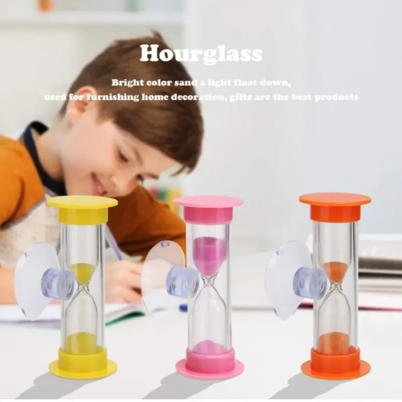 1pc 2/3 Minute Shower Timer Tooth Brushing Plastic Suction Cup Hourglass Sand Clock Desktop Ornament New Creative Gifts Children sand timer,liquid hourglass timer,colored hourglass
