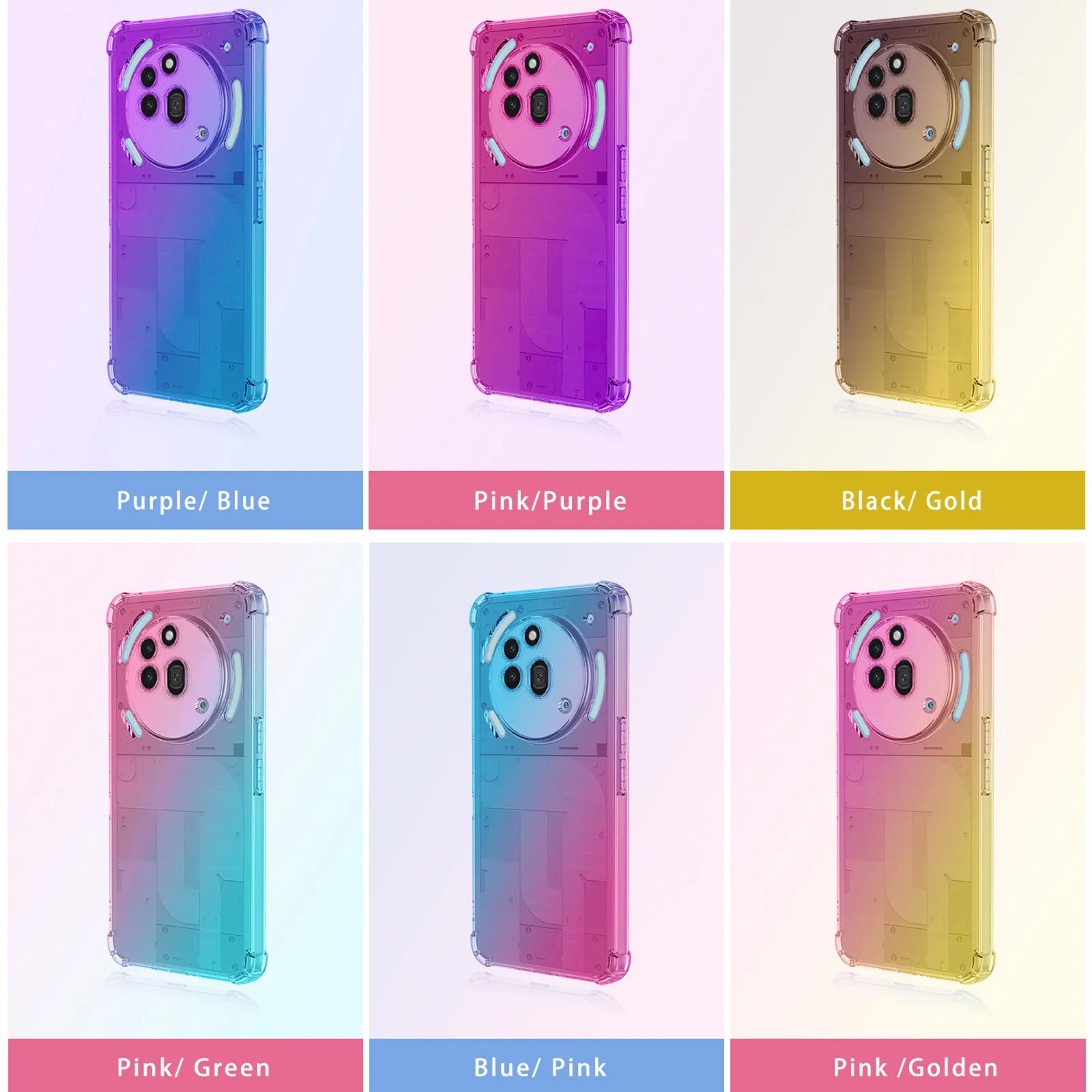 Gradient Airbag TPU Shockproof Protective Case Cover