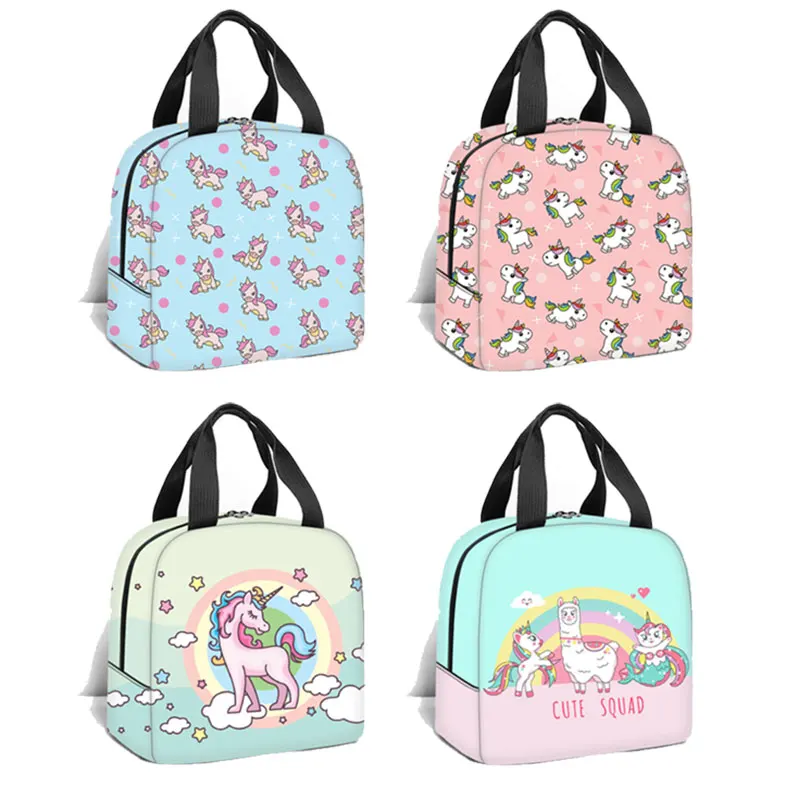 

Cute Unicorn Print Lunch Bags Students School Food Bag boys gils Picnic Bag Food Pouch Women Lunch Box Outdoor Hiking Food Bag