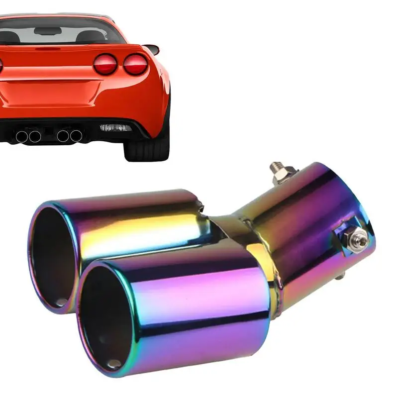 

Car Muffler Double Tip Auto Double Tube Tail Muffler Stylish Design Modification Tool For Most Cars SUVs Trucks And RVs