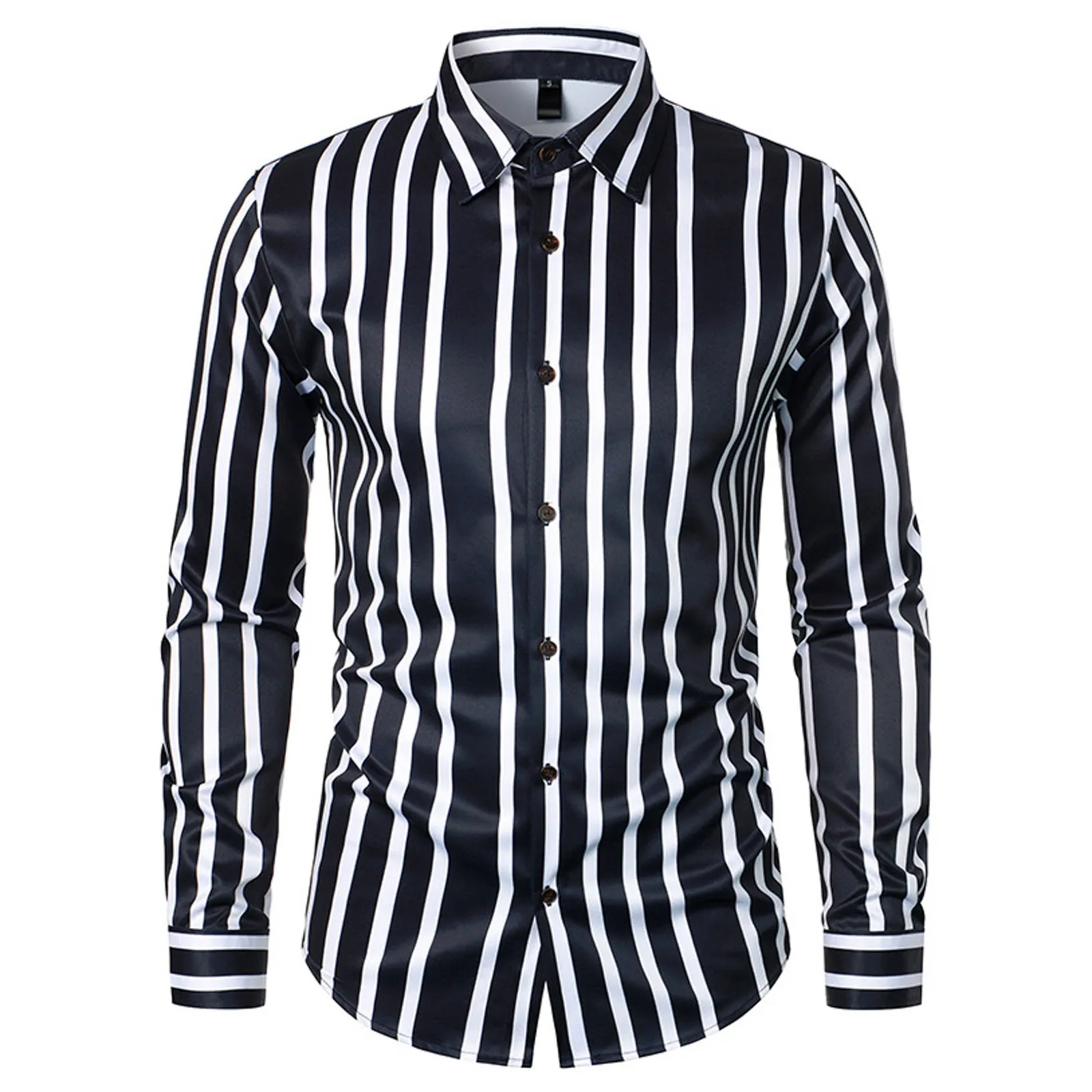 

2023 Spring Shirts Men Social Dress Vertical Stripe Shirts Slim Men Casual Long Sleeve Shirt Male Chemise Homme Tuxedo Shirt Top