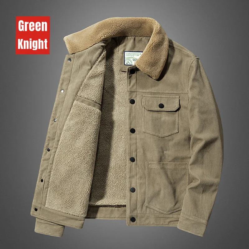 

Men's jacket autumn and winter new fashion brand high-end quality tooling leisure large business cashmere thick cotton warm coat