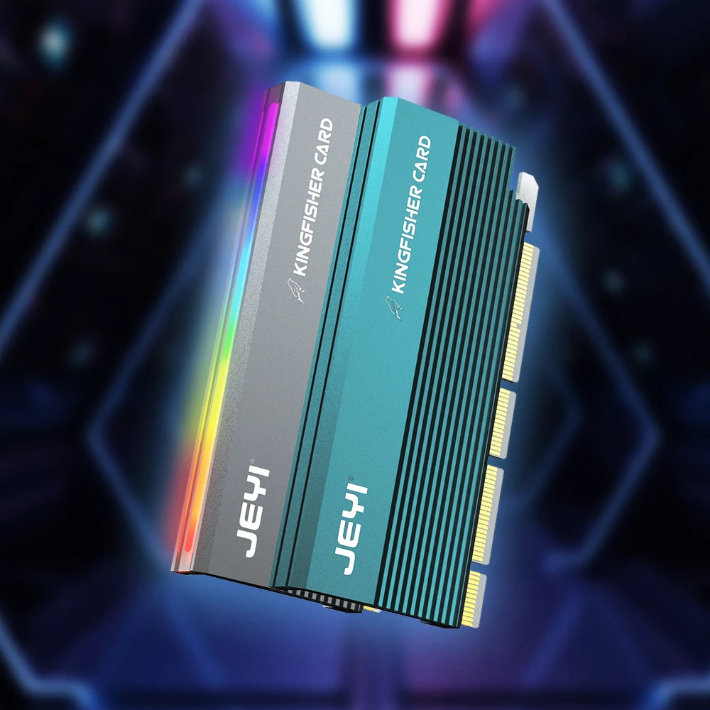 jeyi argb pcie nvme pcie para nvme adaptador de cartão com dissipador de compatível com pcie argb sync