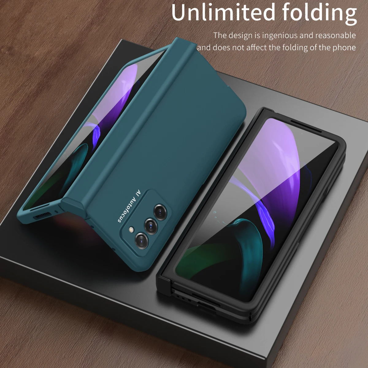 Full Protection Case with Front Screen Glass Film Cover, Funda for Samsung Galaxy Z Fold 5, 4, 3, 2 Hinge