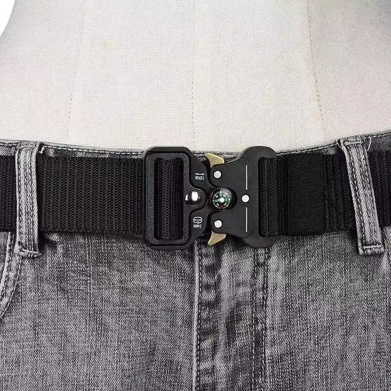 Compass Tactical Belt Quick Release Outdoor Belt Real Nylon Sports Accessories Men And Women Black Plastics