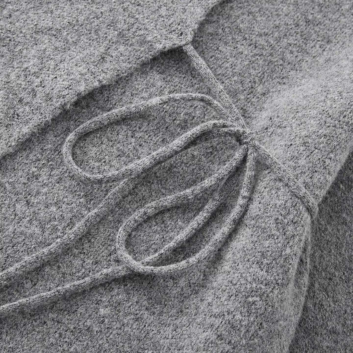 Women Advanced Gray Knitted Short Jacket Female Autumn Winter New Vintage Loose Simple Elegant Jacket Lace-Up Cardigan Top Coat