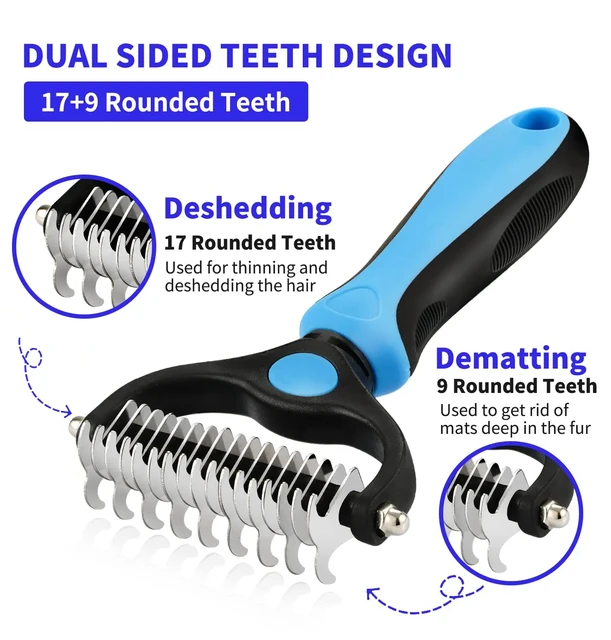 Multifunction Pet Deshedding Brush Dog Hair Remover Pet Fur Knot Cutter Puppy Cat Comb Brushes Dogs Grooming Shedding Supplies 2