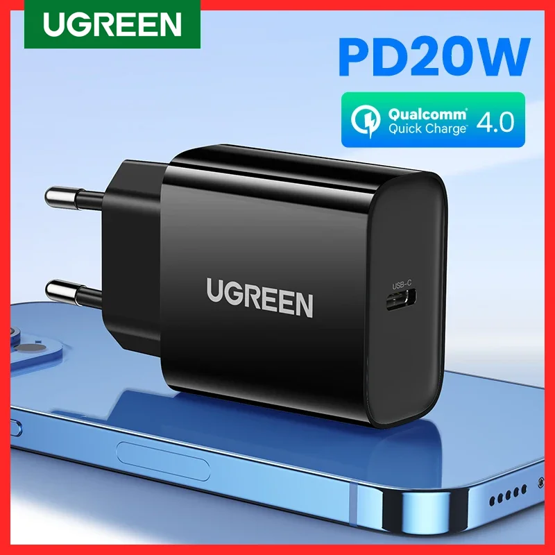 

UGREEN PD Charger 20W QC4.0 QC3.0 USB Type C Fast Charger Quick Charge 4.0 3.0 QC for iPhone 13 12 Pro Xs 8 Xiaomi Phone Charger