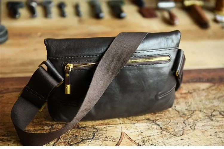 Outdoor Casual Daily Luxus erste Schicht Rindsleder Herren Damen Umhängetasche Mode Party handgemachte echtes Leder Umhängetasche – Detail 21