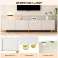 ​ ​ Подставка под телевизор для 75-дюймовых телевизоров — низкопрофильный развлекательный центр 180x40 см с 5 ножками и 2 шкафами для хранения, грузоподъемность 60 кг ​ ​ — изображение 5