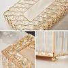 Crystal Tissue Box Nordic Fashionable Office Table Napkins Storage Box Bar Gold Diamond Holder Living Room Bedroom Decor Gift 4