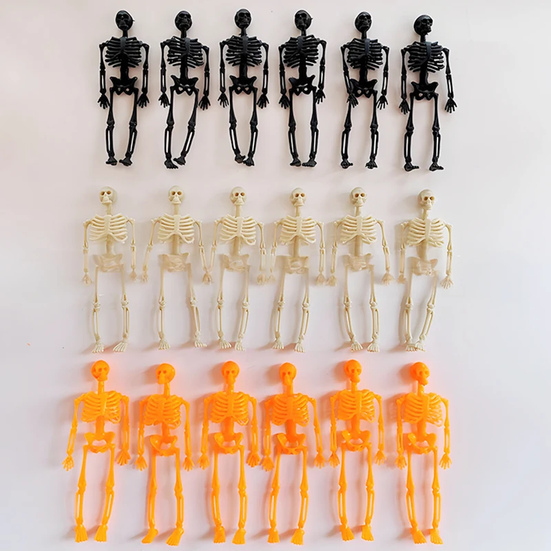 6 stücke Neue Halloween Themed Scary Orange Schwarz Grau Skeleton Anhänger Spukhaus Hause Schlafzimmer Desktop Dekoration Party Liefert
