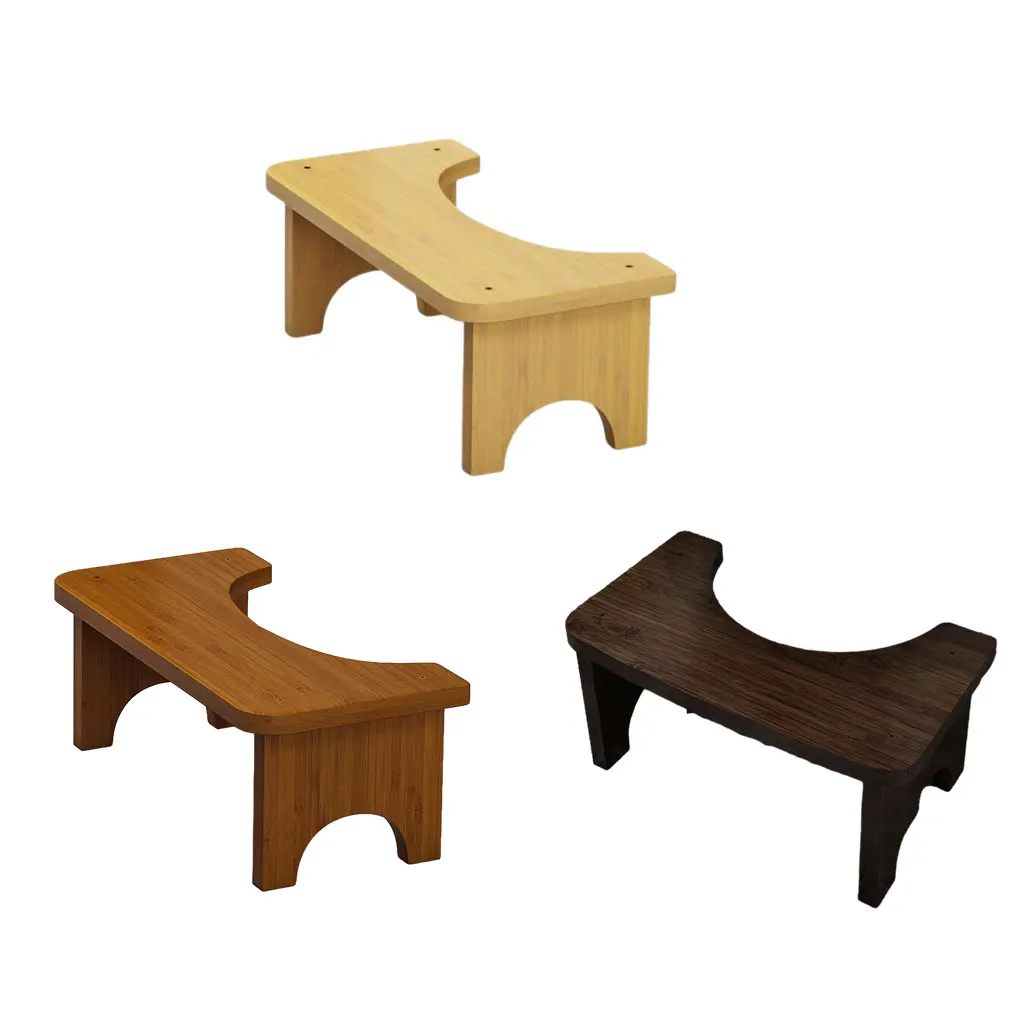 Bamboo Toilet Stool Non Slide Poop Seat Pregnant Foot Holder Washroom Closestool Stand Old People Squat Bench Log
