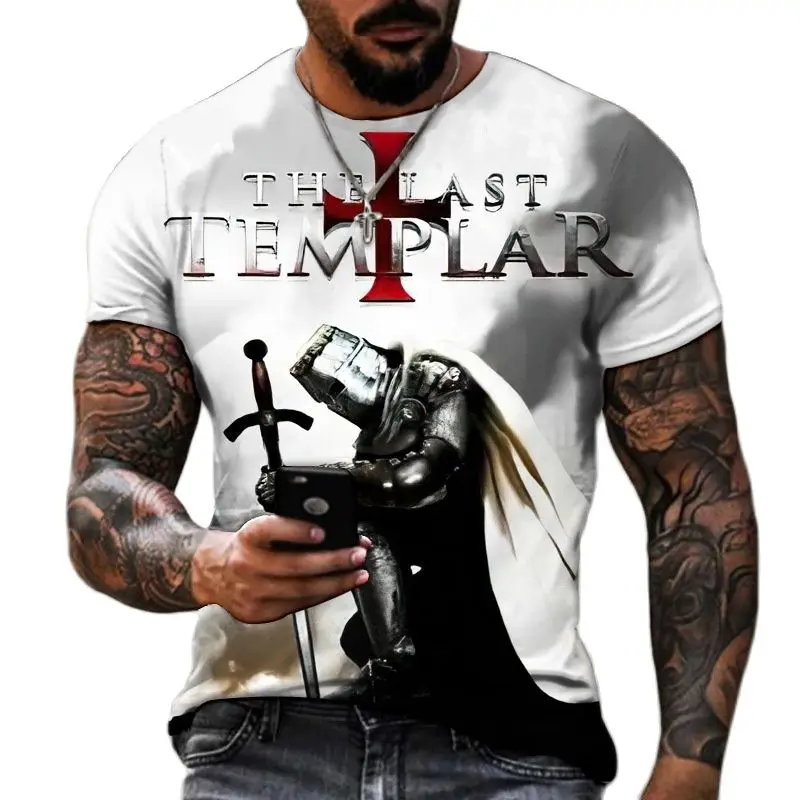 

Fashion Templar 3D Printed Men's T-Shirt Street Harajuku Cross TShirt For Men Short Sleeve Oversized Causal Vintage Top Clothing