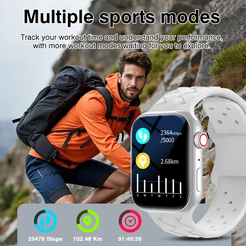 New Smart Watch for Men & Women - Wireless Call Watch,Sedentary Reminder, Calculator, Alarm Clock, Multiple Sports Modes, High Appearance Level Sports Watch, Suitable for Casual Daily Wear,For Android and IPhone - Image 5